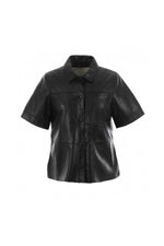 Loose black leather blouse - Image n°5