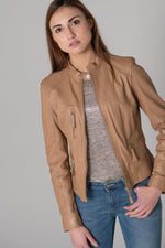 Light brown round neck jacket - Image n°12