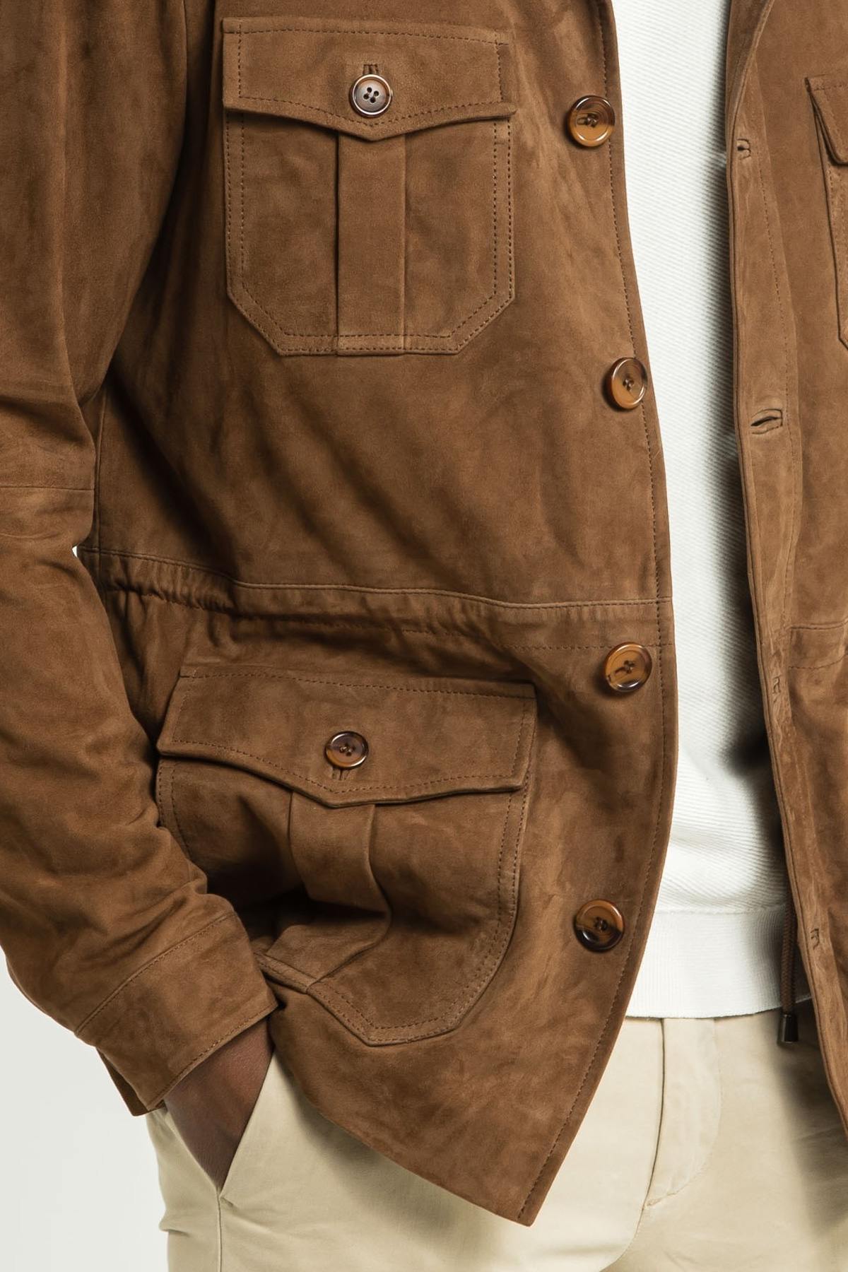 Velvet-look leather jacket - Image n°10