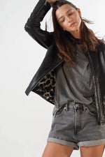 Biker look leather jacket - Image n°14