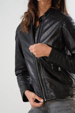 Biker look leather jacket - Image n°16