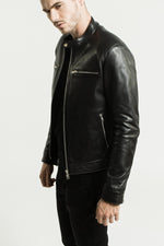 Men's black leather jacket - Image n°15