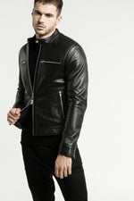 Men's black leather jacket - Image n°14