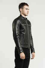 Men's black leather jacket - Image n°16