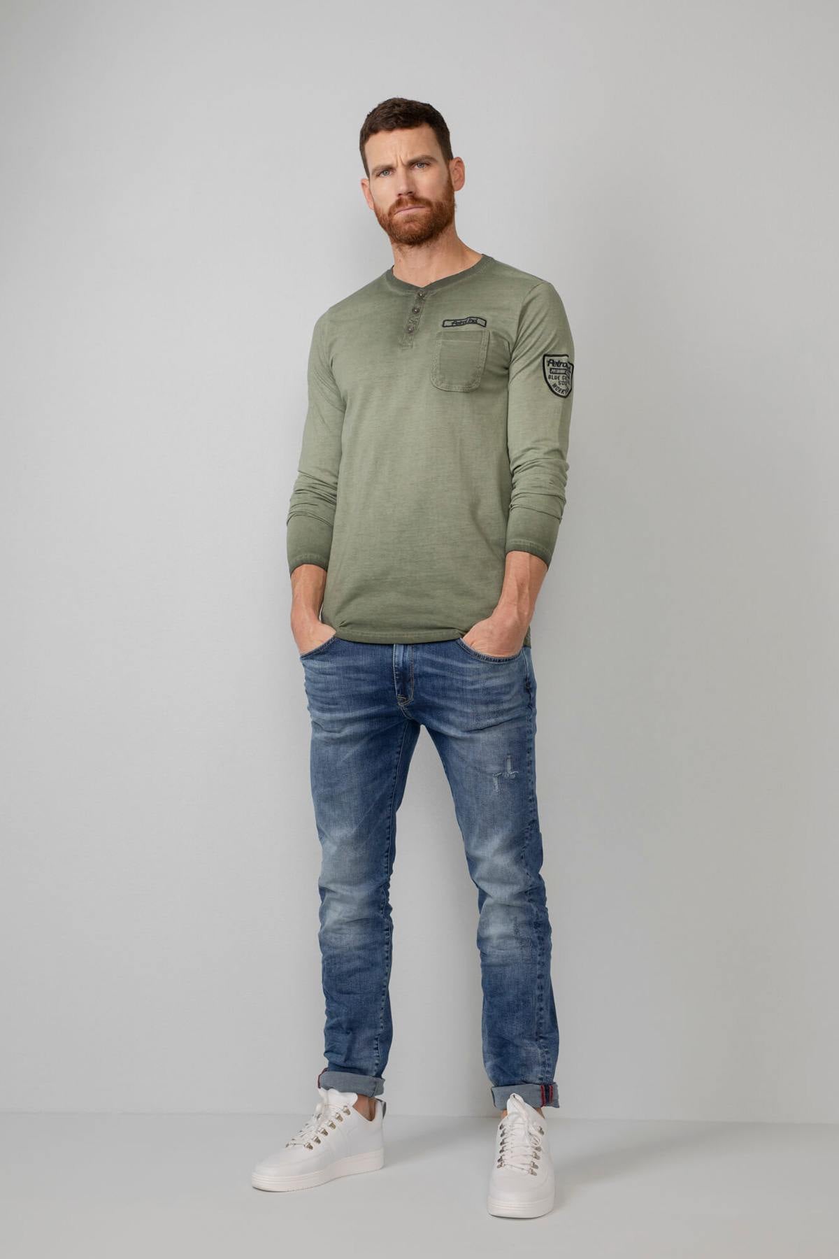 Washed blue slim fit & stretch jeans - Image n°5