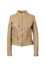 Light brown round neck jacket - Image n°18