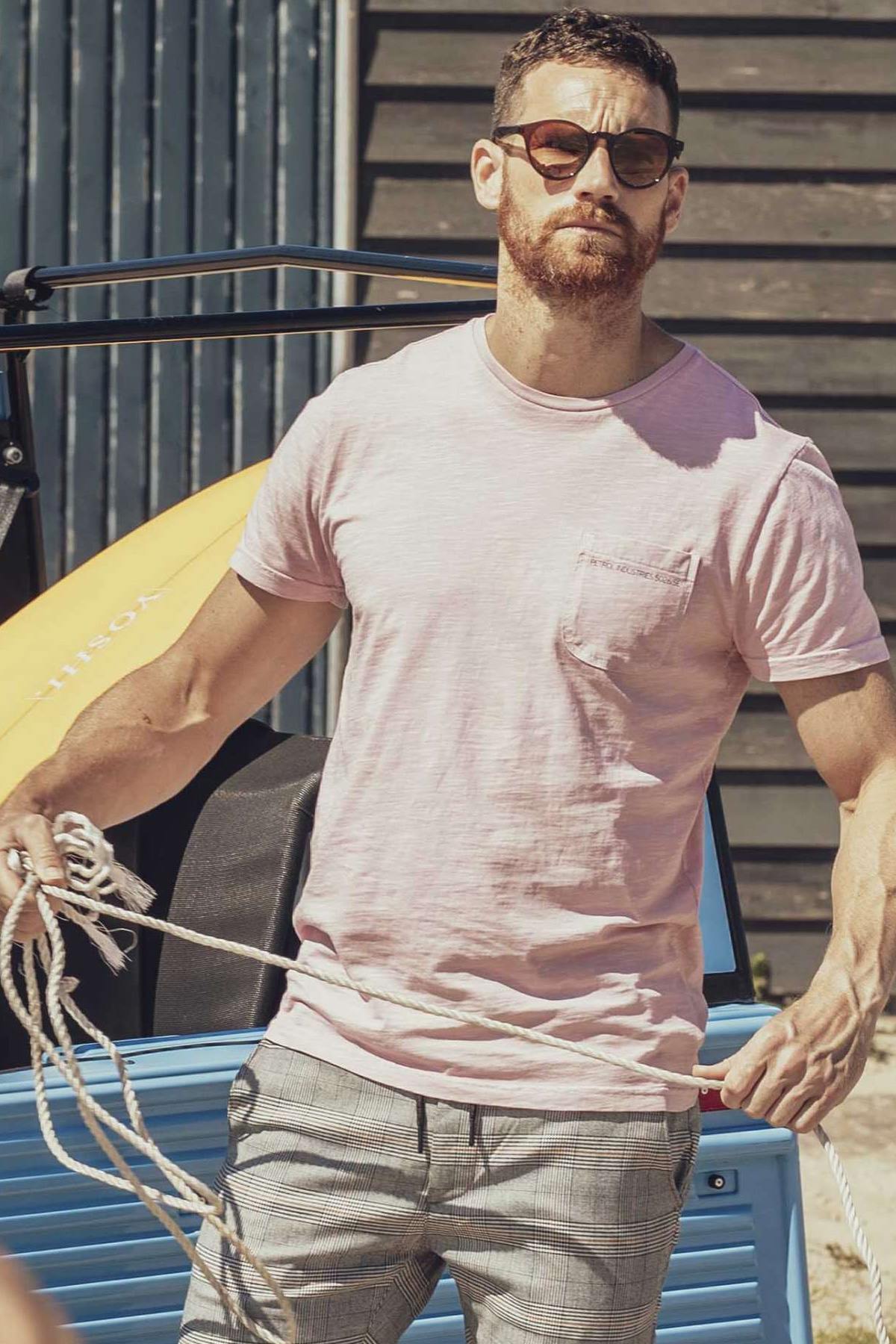 Men's light pink t-shirt - Image n°1