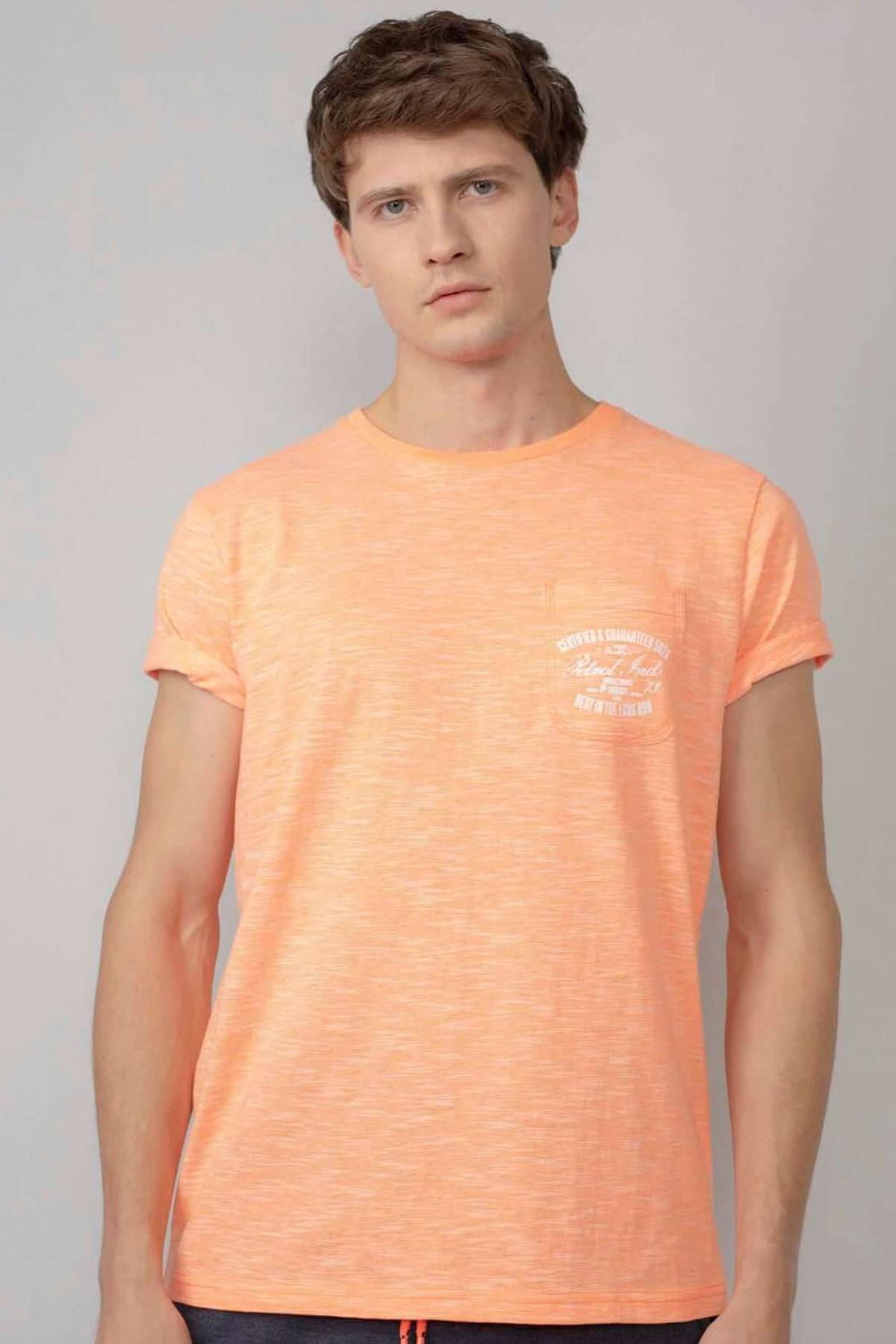 Men's heather orange t-shirt - Image n°1