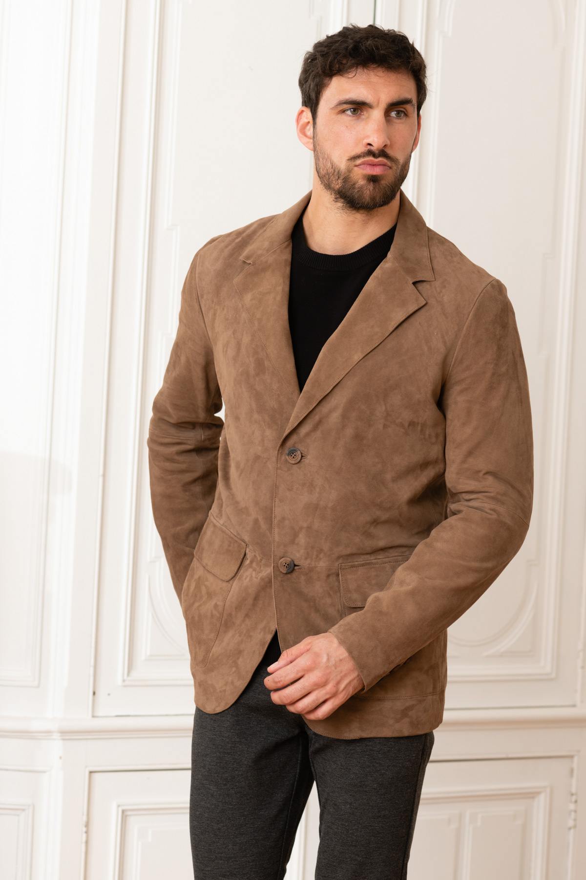 Suede goatskin blazer - Image n°7