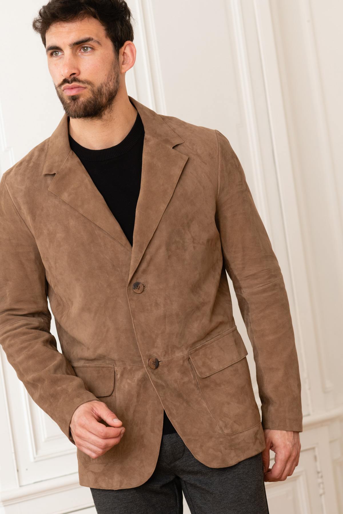 Suede goatskin blazer - Image n°1