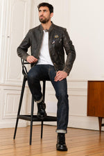 Vintage distressed leather biker jacket - Image n°2