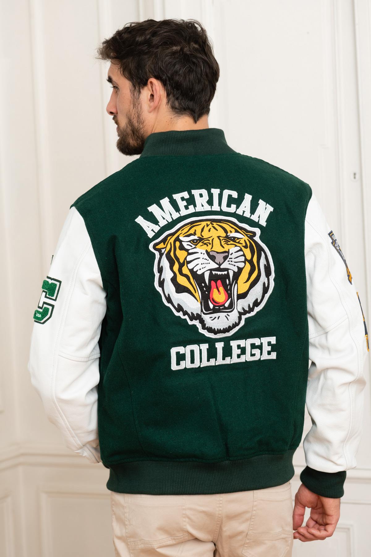 White and green US varsity teddy - Image n°2