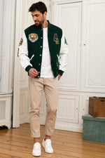 White and green US varsity teddy - Image n°3