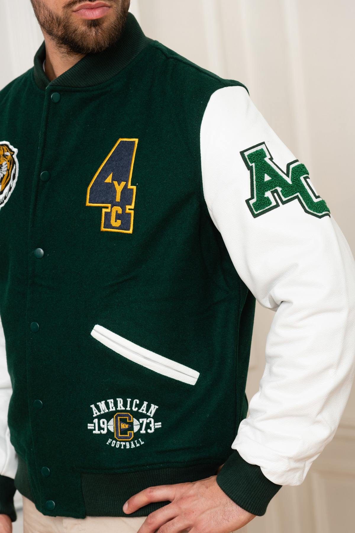 White and green US varsity teddy - Image n°8