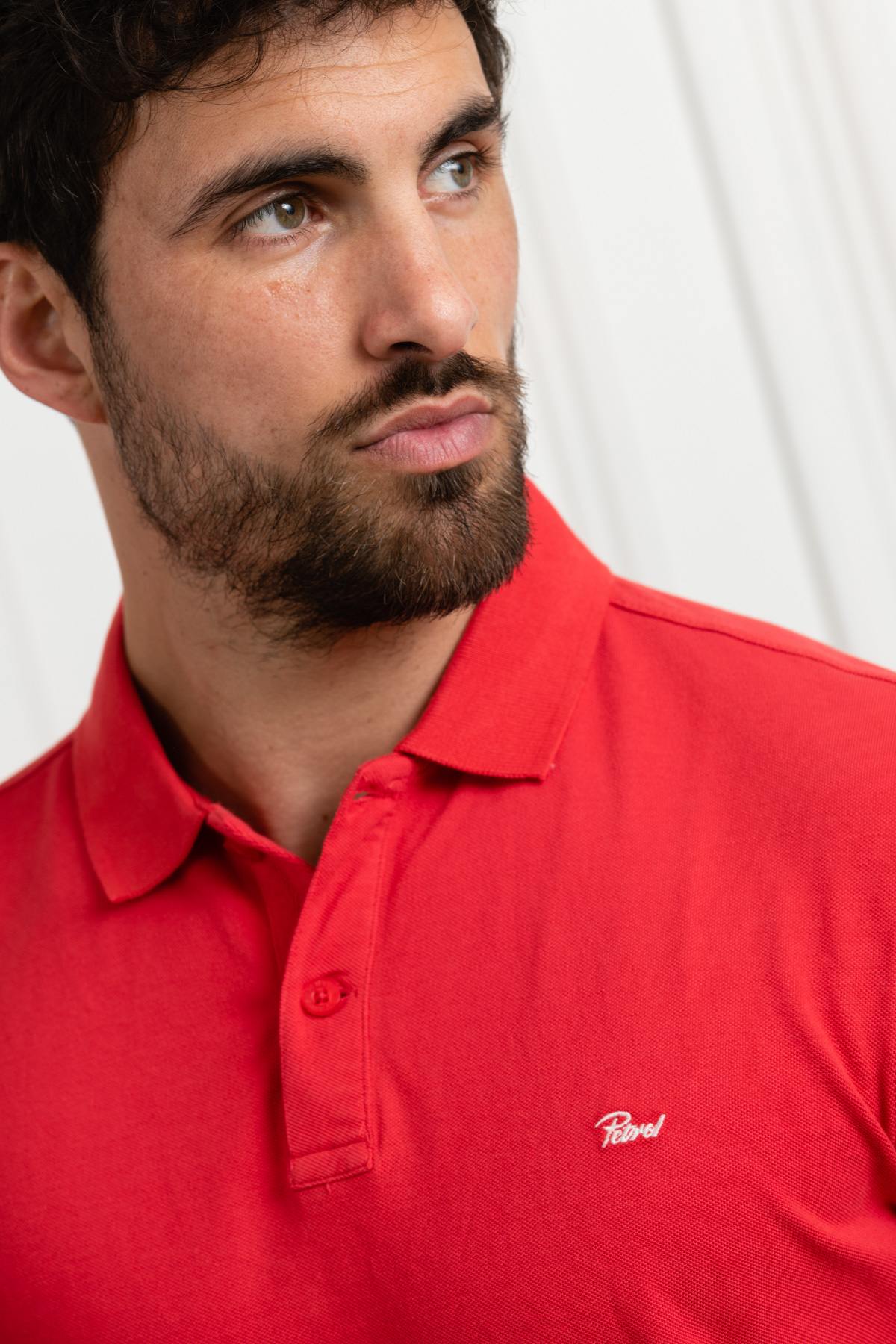 Plain brick red polo shirt - Image n°3