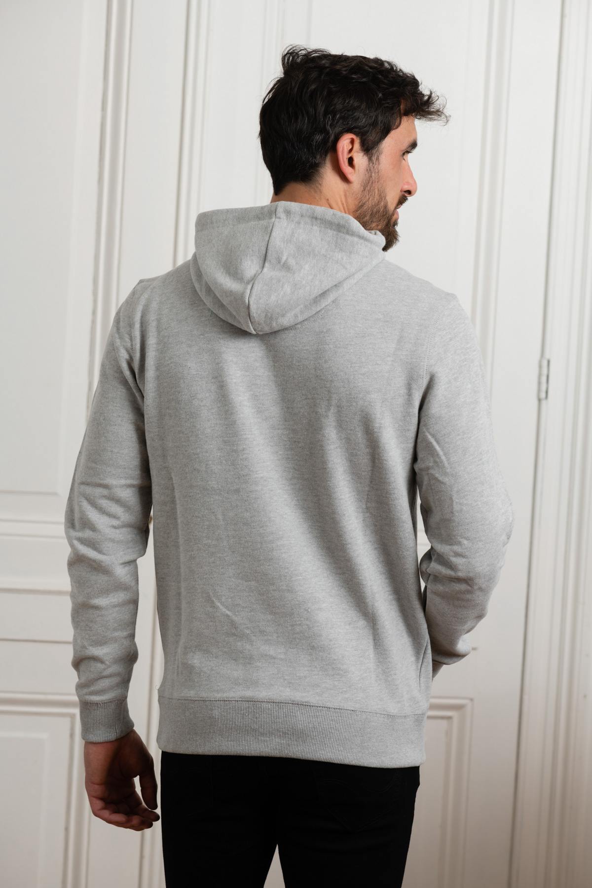 Heather gray hooded sweater - Image n°3