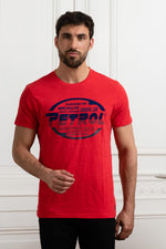Red round neck t-shirt - Image n°1