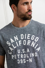 San Diego California heather blue t-shirt - Image n°3