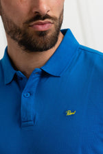 Azure blue men's polo shirt - Image n°3
