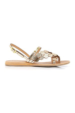 Gold leather toe-toe sandals - Image n°2