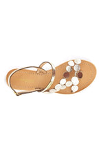 Gold leather toe-toe sandals - Image n°3