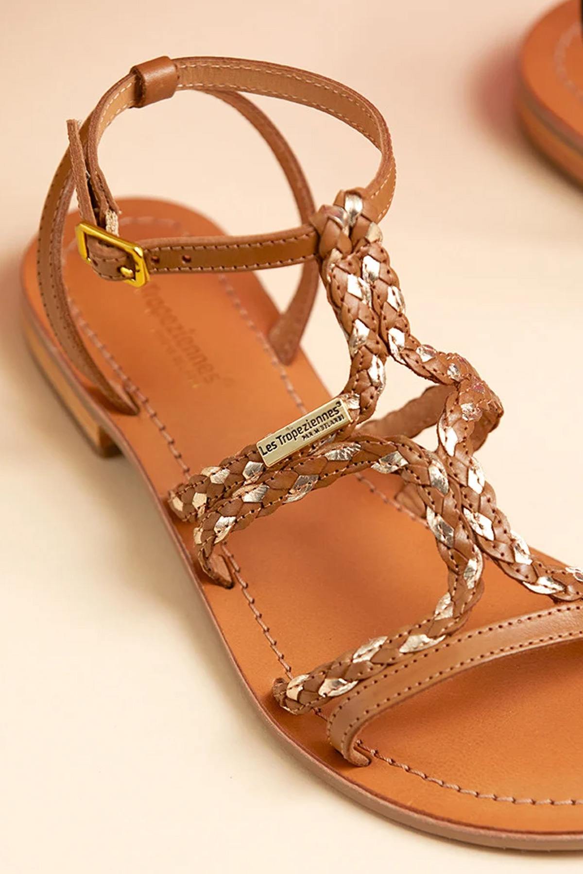 Brown leather sandals - Image n°1