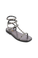 Gray studded gladiator sandals - Image n°1