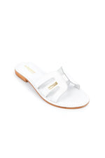 Women's white leather mules - Image n°1