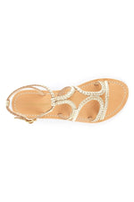 Women's mules in woven gold leather - Image n°3