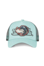 Sky blue wolf pattern biker cap - Image n°4