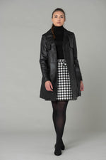 Long black leather trench jacket - Image n°3