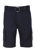 Navy blue cargo military shorts - Image n°1