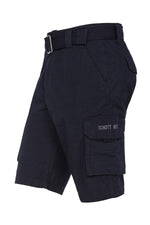Navy blue cargo military shorts - Image n°3
