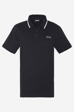 Black cotton polo shirt - Image n°1