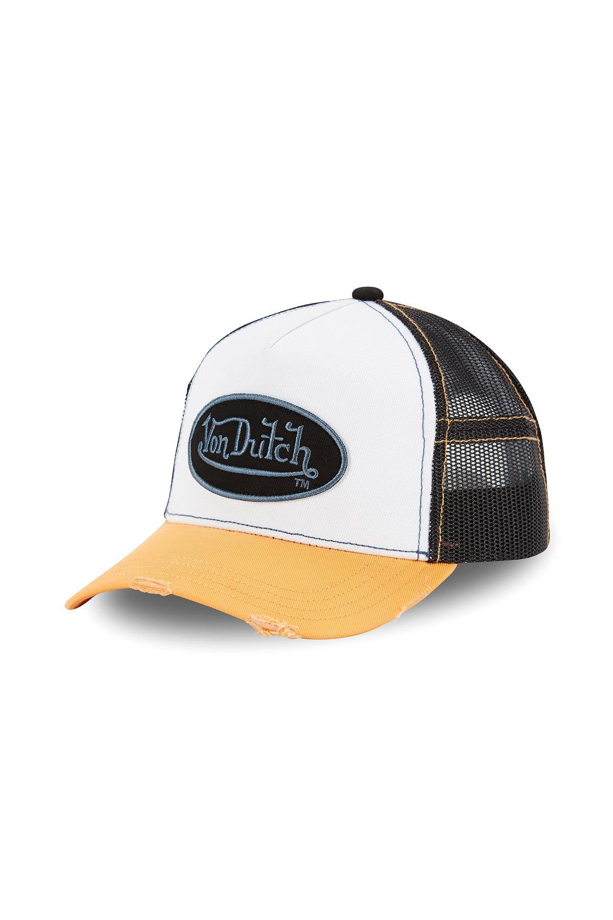 White, black and yellow trucker cap - Image n°1