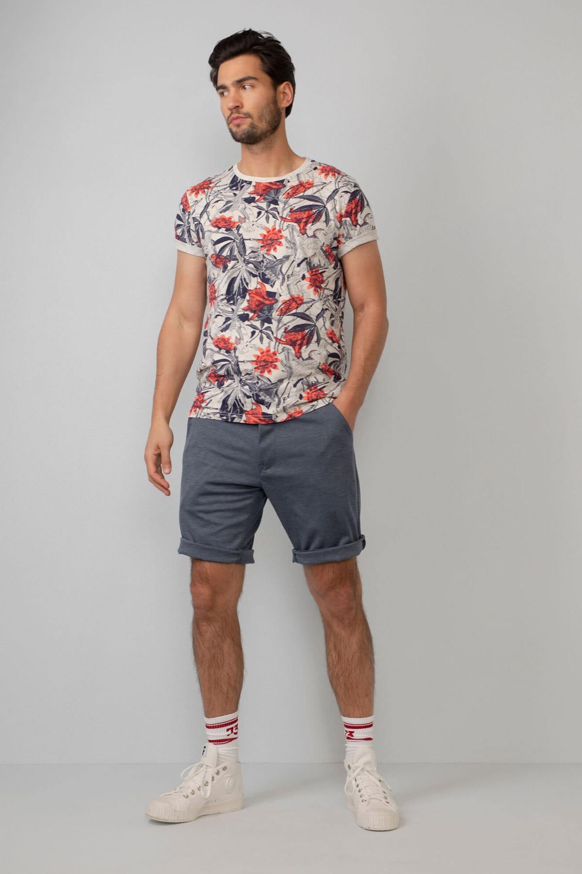 Men's short-sleeved floral print t-shirt - Image n°4