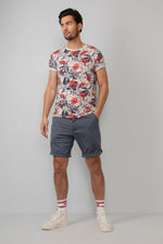Men's short-sleeved floral print t-shirt - Image n°4