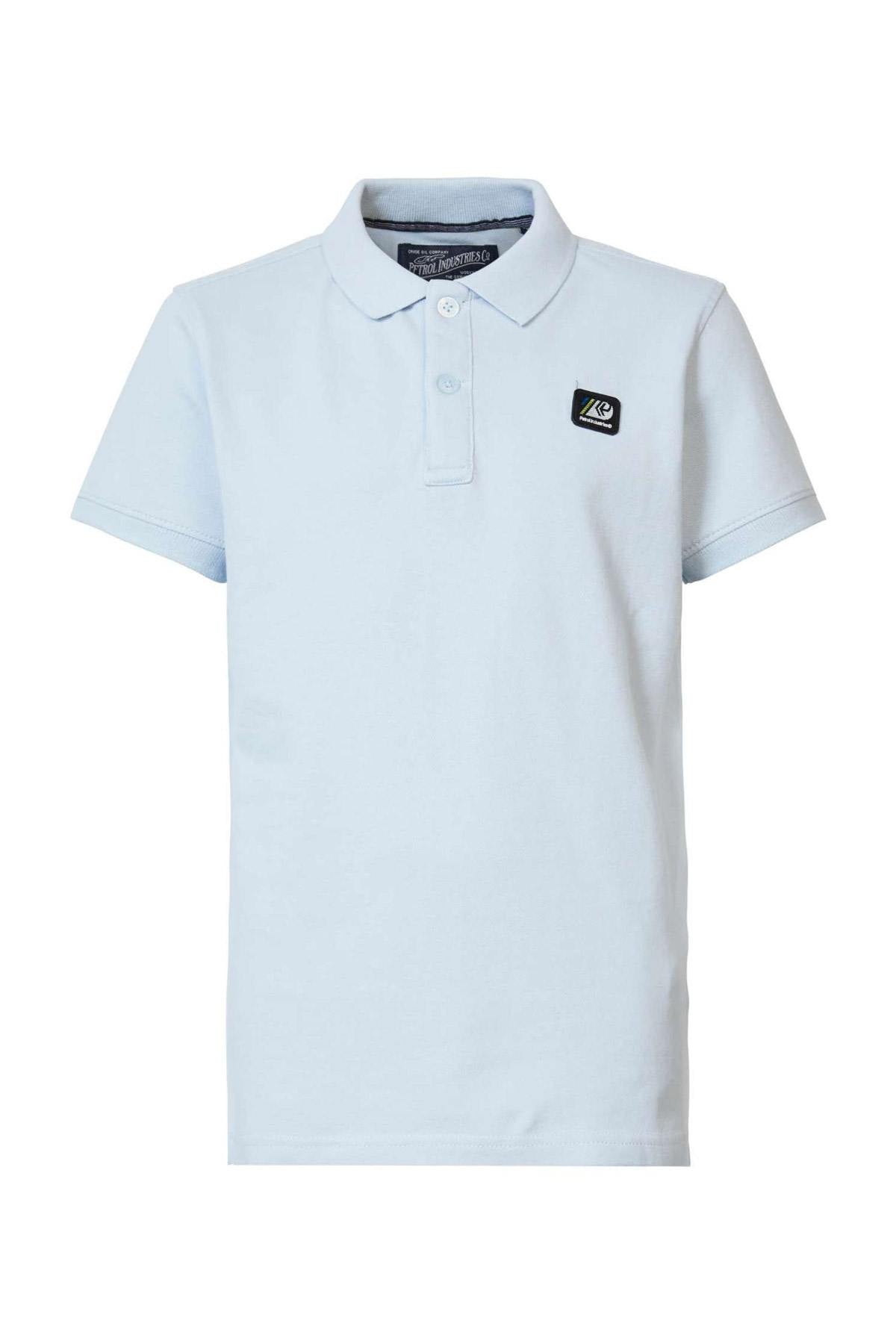 Light blue polo shirt with crest - Image n°1