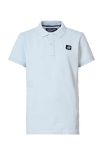 Light blue polo shirt with crest - Image n°1
