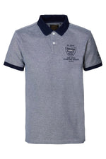 Men's heather blue polo shirt - Image n°1