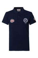Boys' navy blue polo shirt - Image n°1