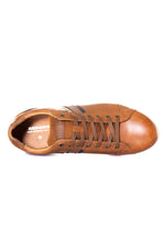 Light brown leather sneakers - Image n°4