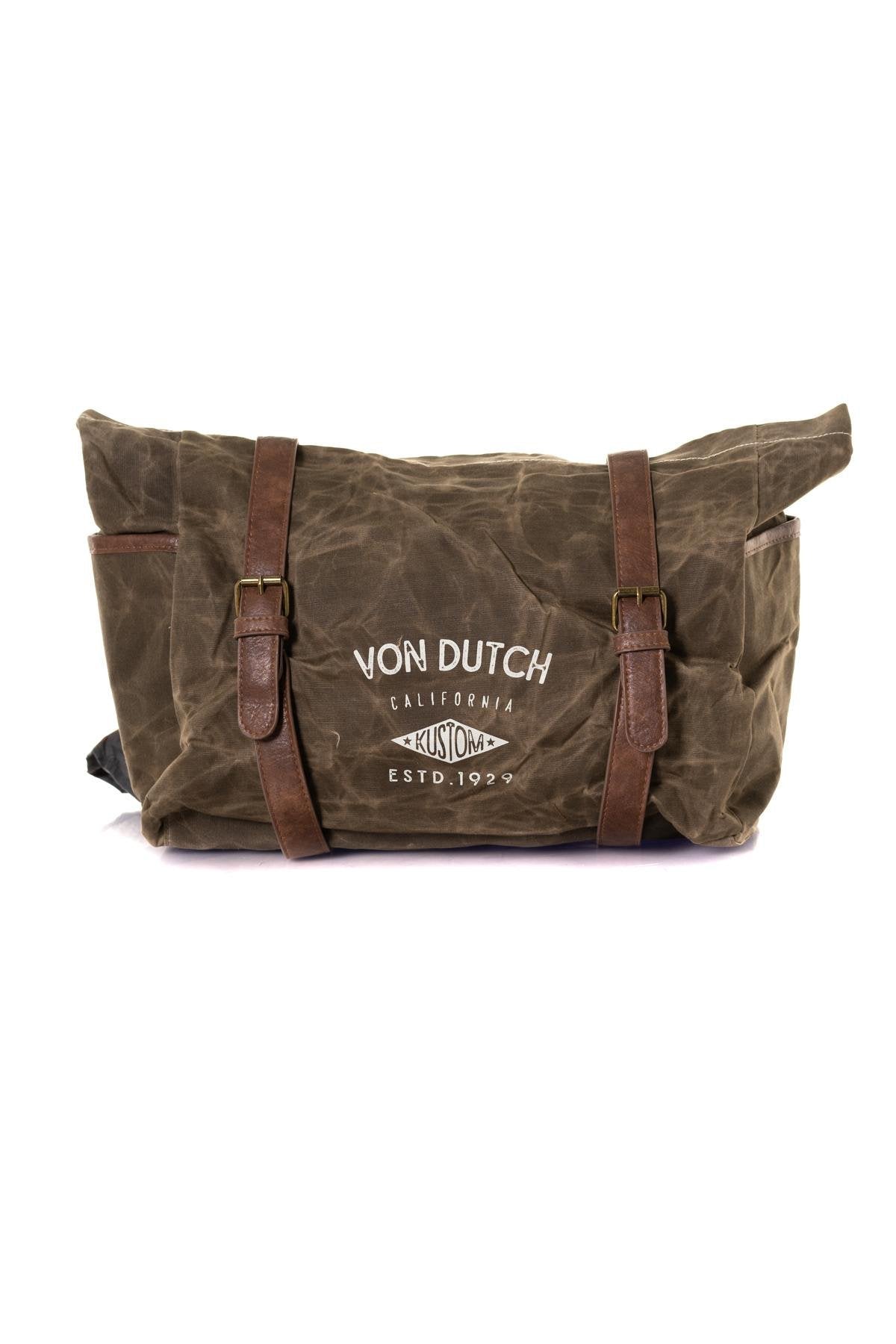 Vintage khaki military travel bag - Image n°1