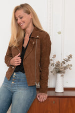Perfecto in cognac suede leather - Image n°1