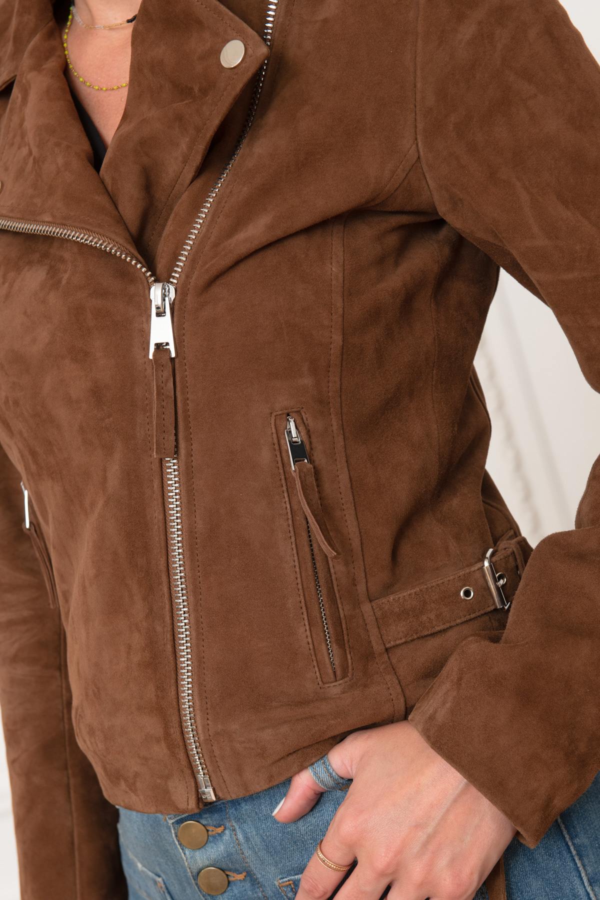 Perfecto in cognac suede leather - Image n°7