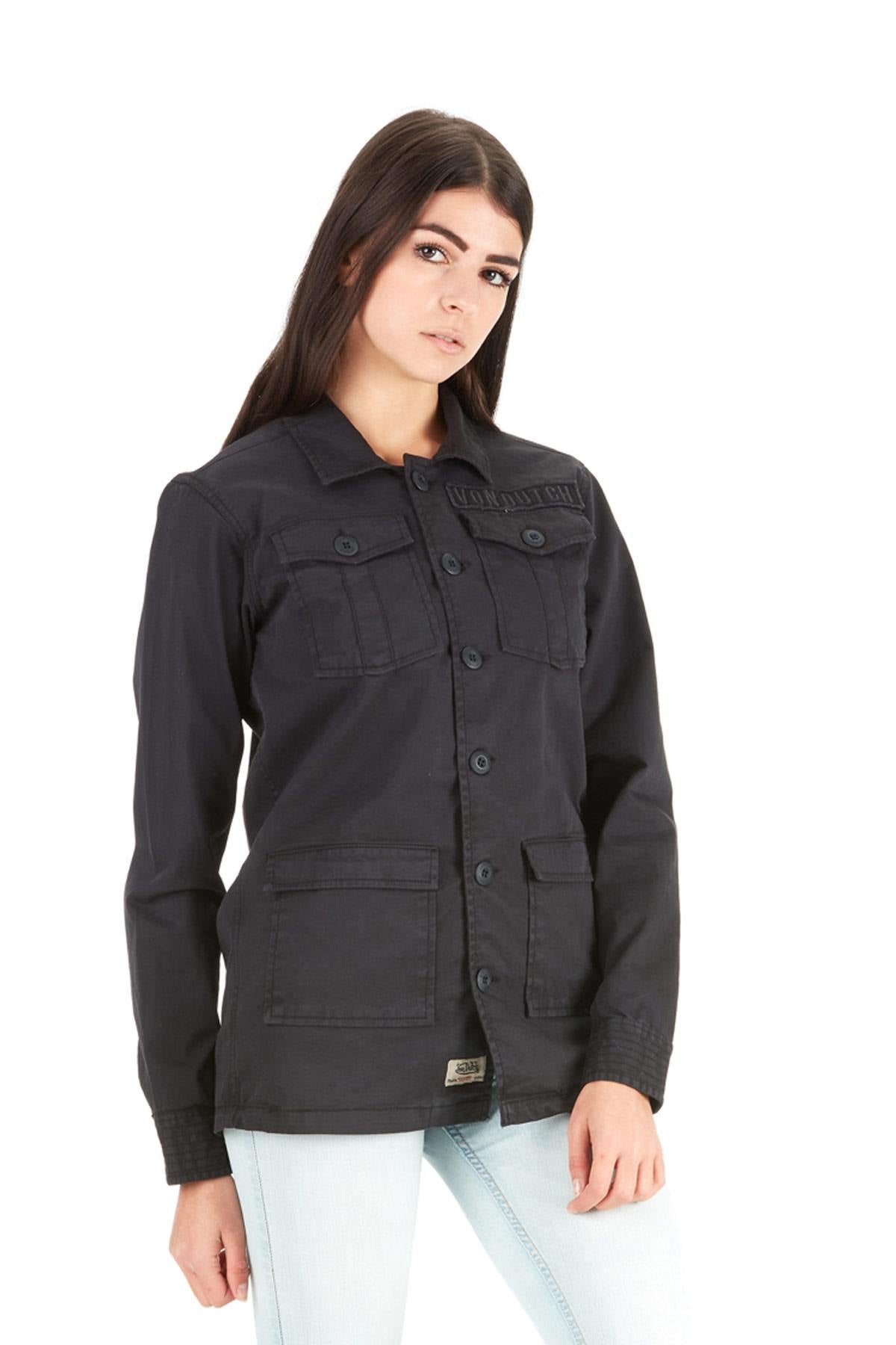 Women's dark gray military jacket - Image n°4