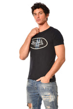 Men's black round neck t-shirt - Image n°2