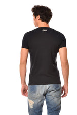 Men's black round neck t-shirt - Image n°3