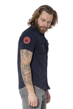 Navy blue short-sleeved shirt - Image n°4