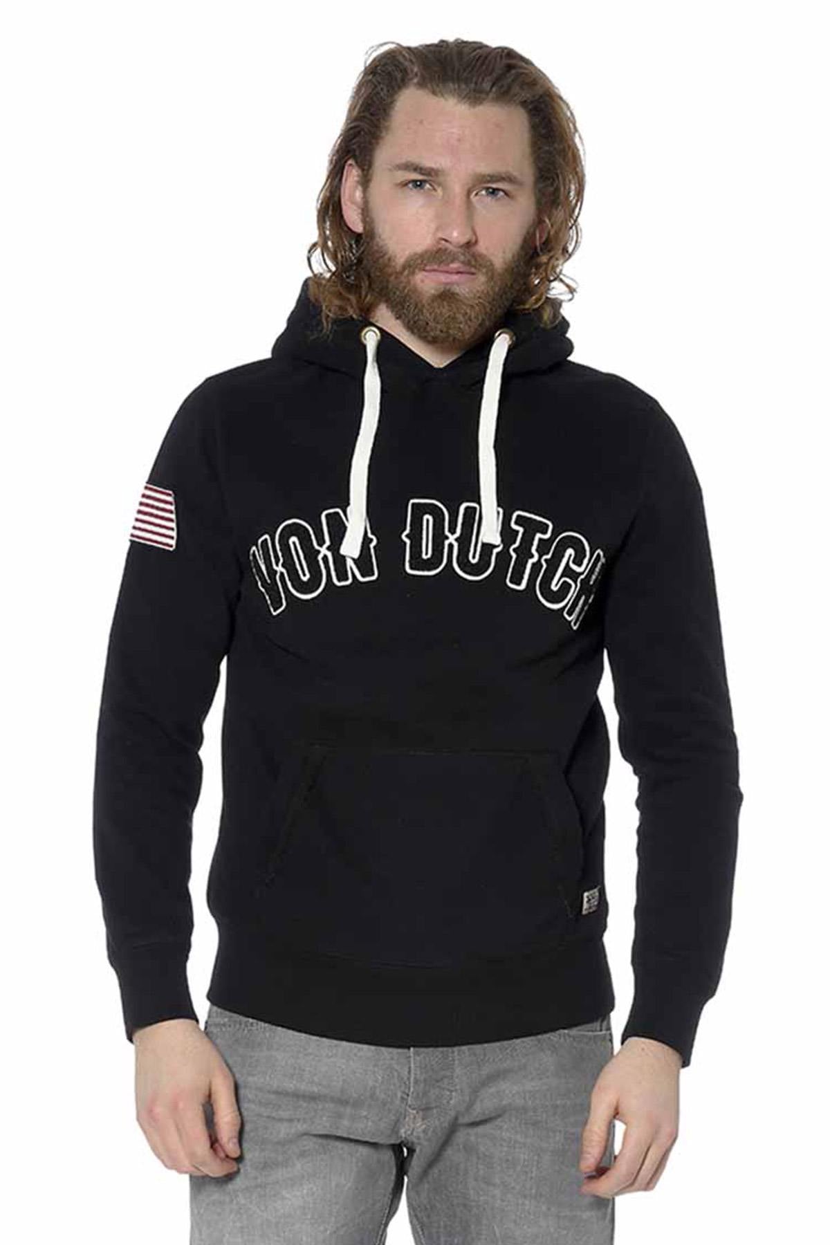 Black sweater with hood - Image n°1